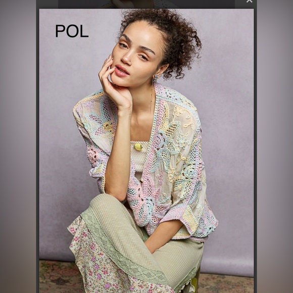 BP224-7💙💚POL perfection batwing Sleeve button front  cardi in pink+blue+-elegant - Picture 7 of 10